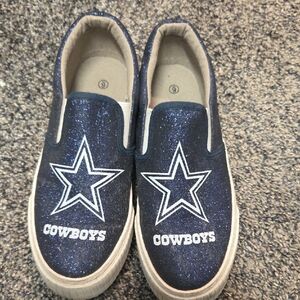 Cowboys Women's Glitter Slip-On Shoes - Blue